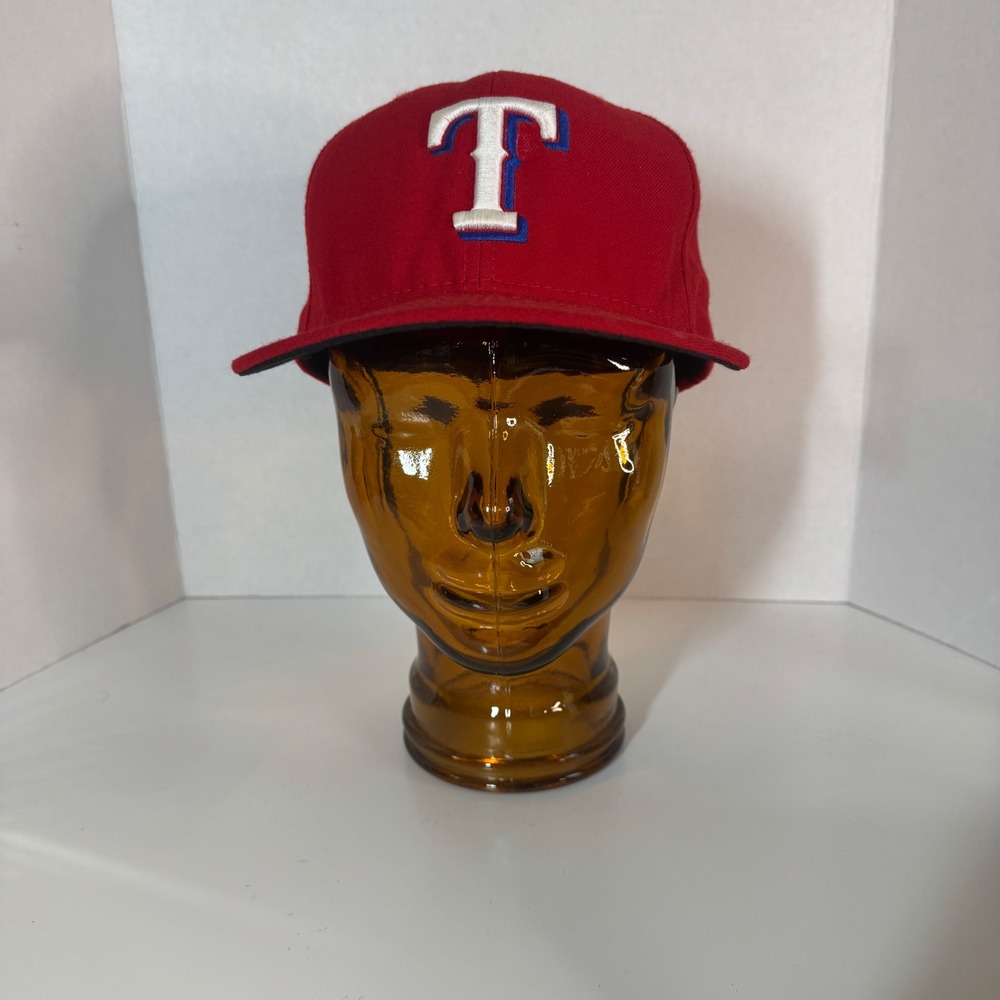 New Era Texas Rangers MLB Baseball Cap Red Fitted 7 5/8 Cool Base